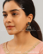 Aarzoo Pearl Mini Jhumka | ZAROSH JEWEL Black